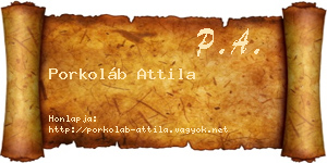 Porkoláb Attila névjegykártya